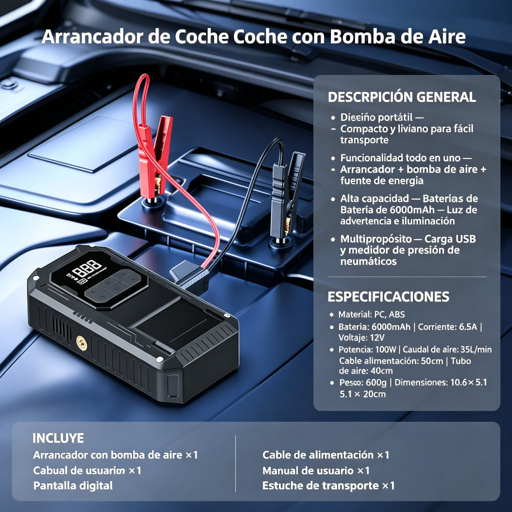 Arrancador de salto de coche portátil