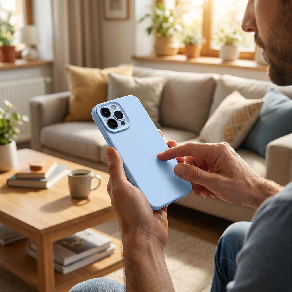 Funda de Silicona Líquida para iPhone – Cobertura Total, Antigolpes y Antihuellas