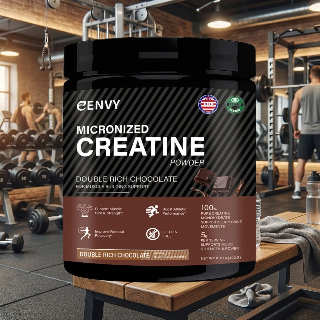 Monohidrato de Creatina en Polvo 300g – Fresa, Chocolate, Sandía y Sin Sabor