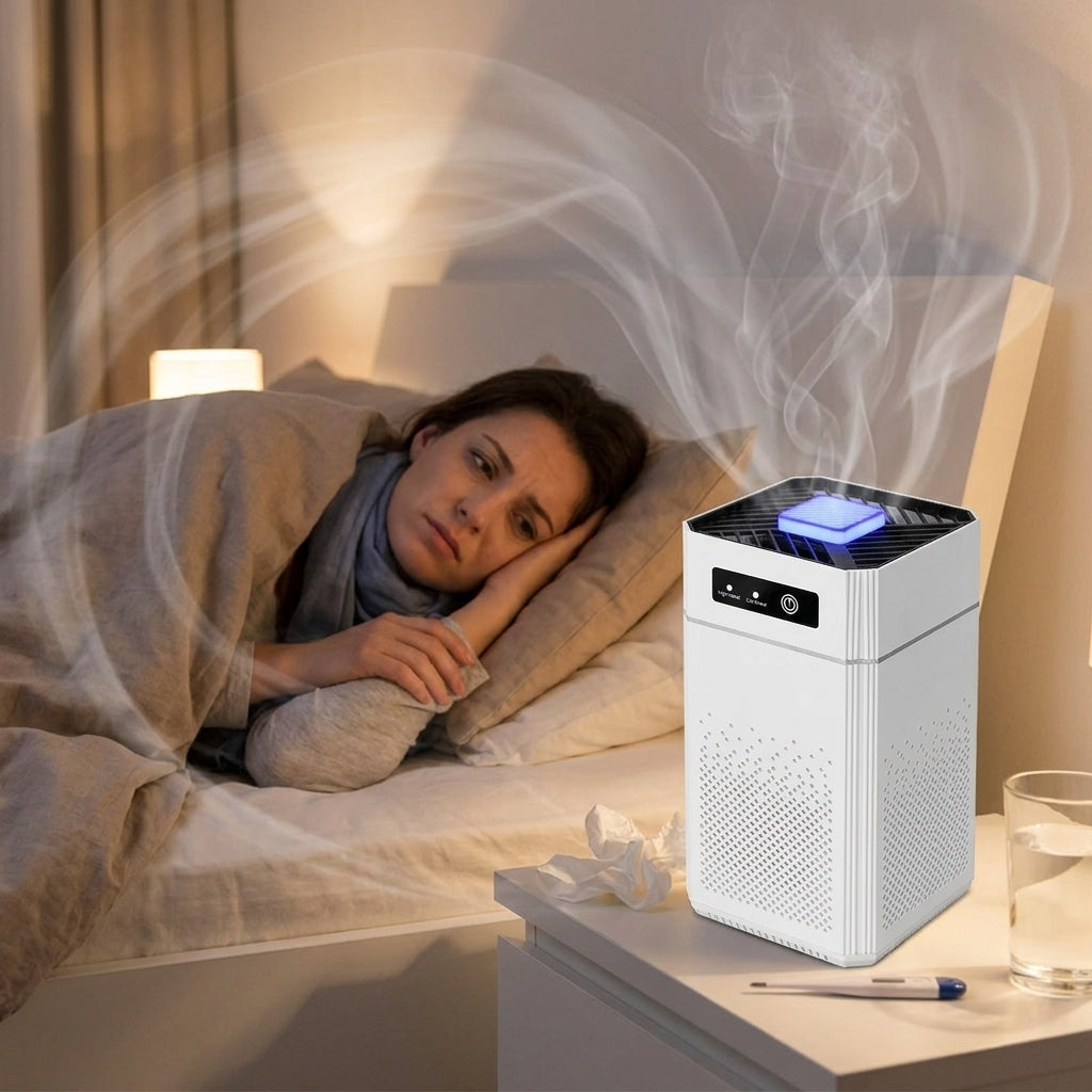 Purificador de Aire de Escritorio con Iones Negativos y Filtro Compuesto