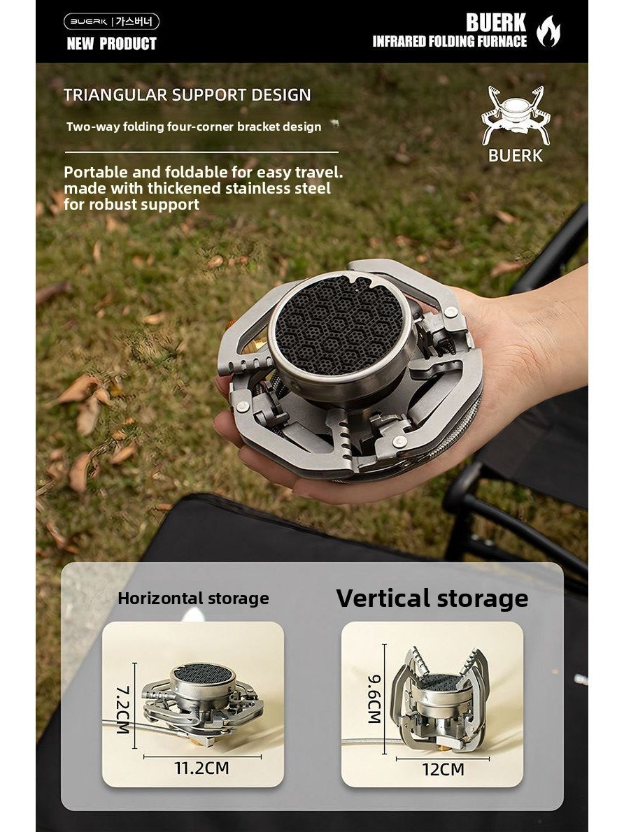 Estufa Infrarroja UFO Plegable de Acero Inoxidable