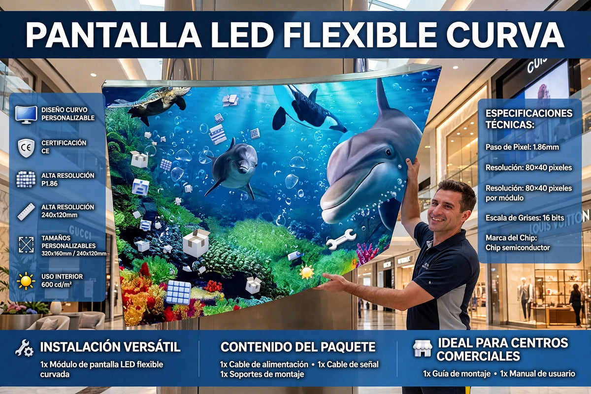 Pantalla LED Flexible Curvada P1.86