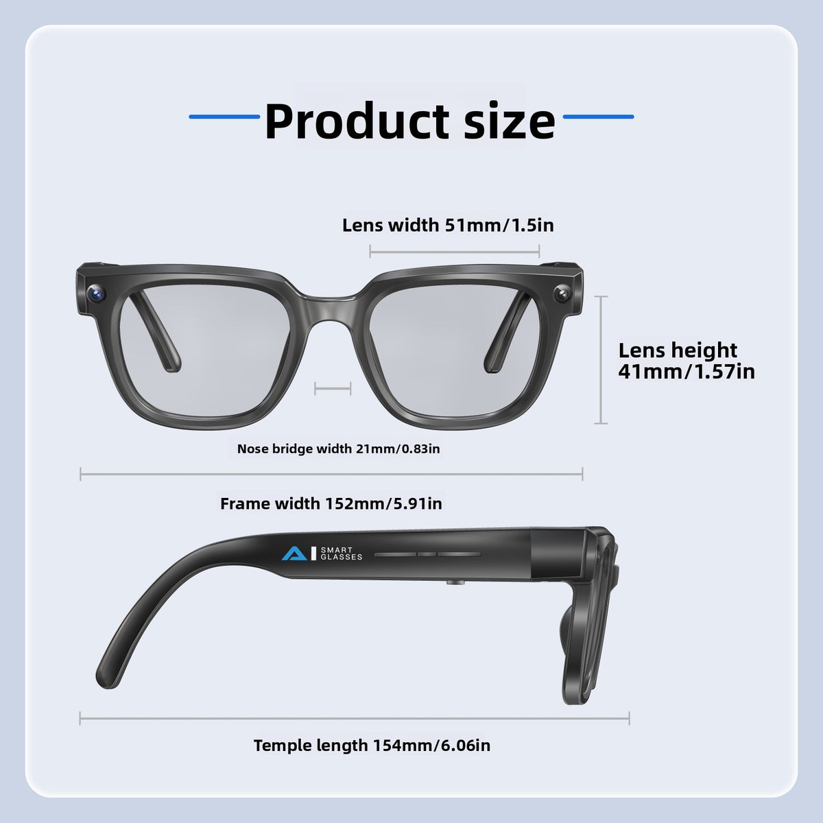 Gafas Inteligentes Bluetooth con IA y Cámara HD