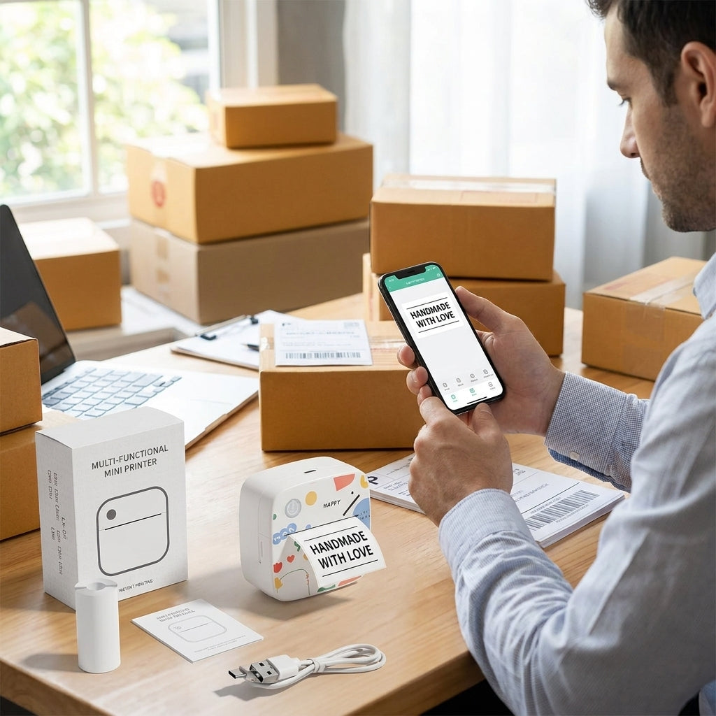 Impresora de Etiquetas Bluetooth Portátil Térmica