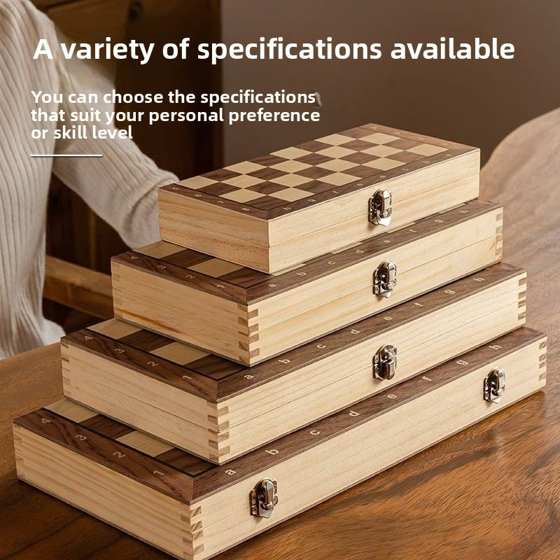 Juego de Ajedrez Magnético de Madera Maciza Plegable